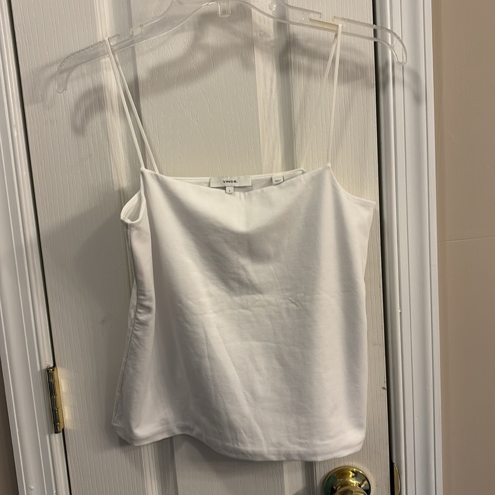 Set of 2 Vince Elegant Black Spaghetti Strap tanks black /white size large - Picture 2 of 8